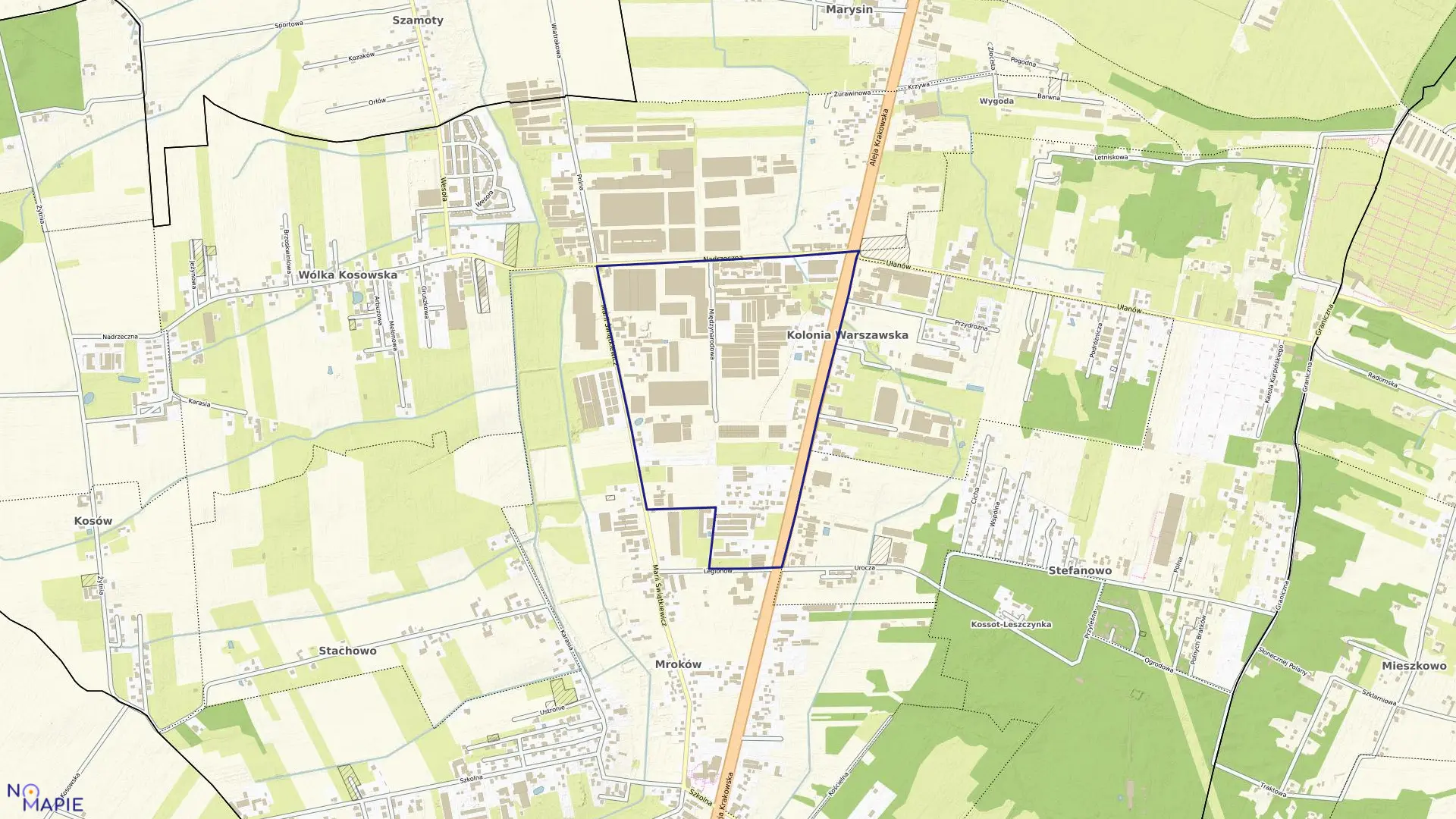 Mapa obrębu JABŁONOWO w gminie Lesznowola