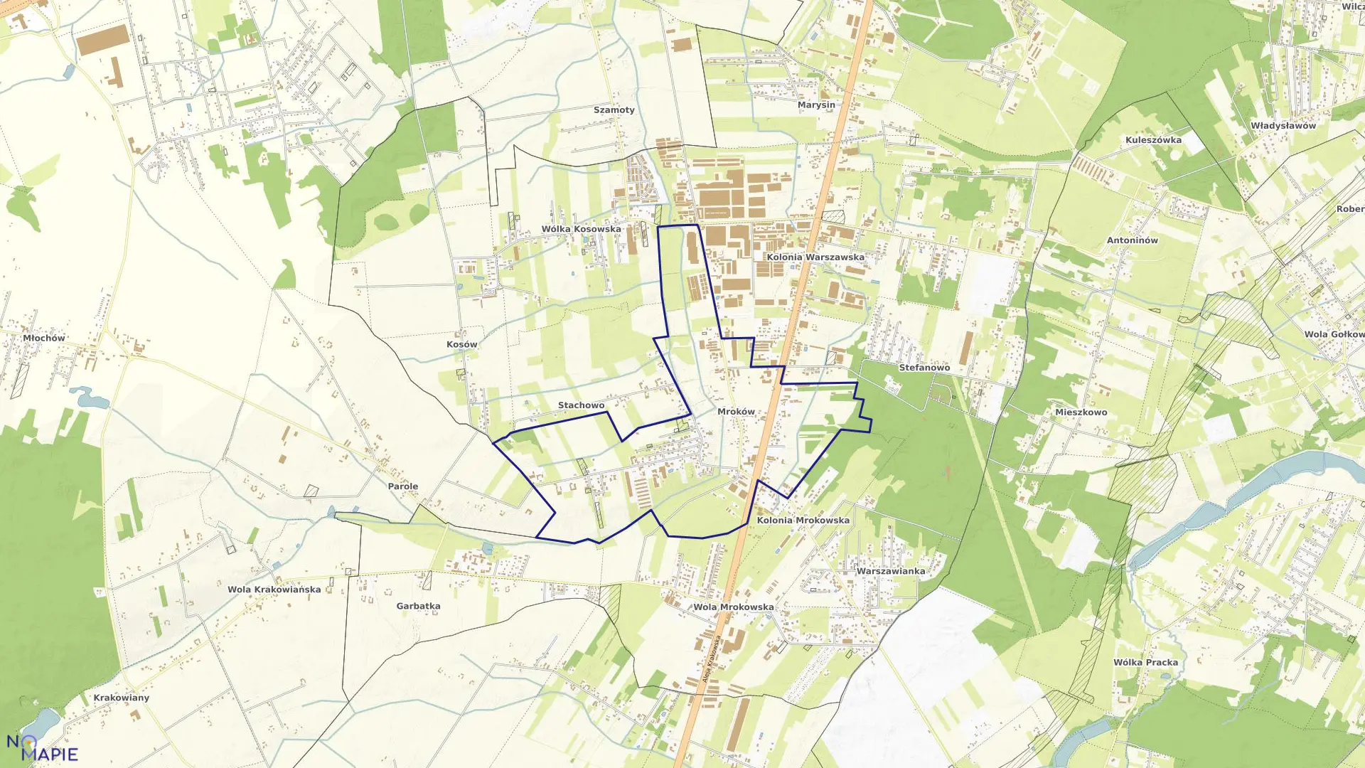 Mapa obrębu MROKÓW w gminie Lesznowola