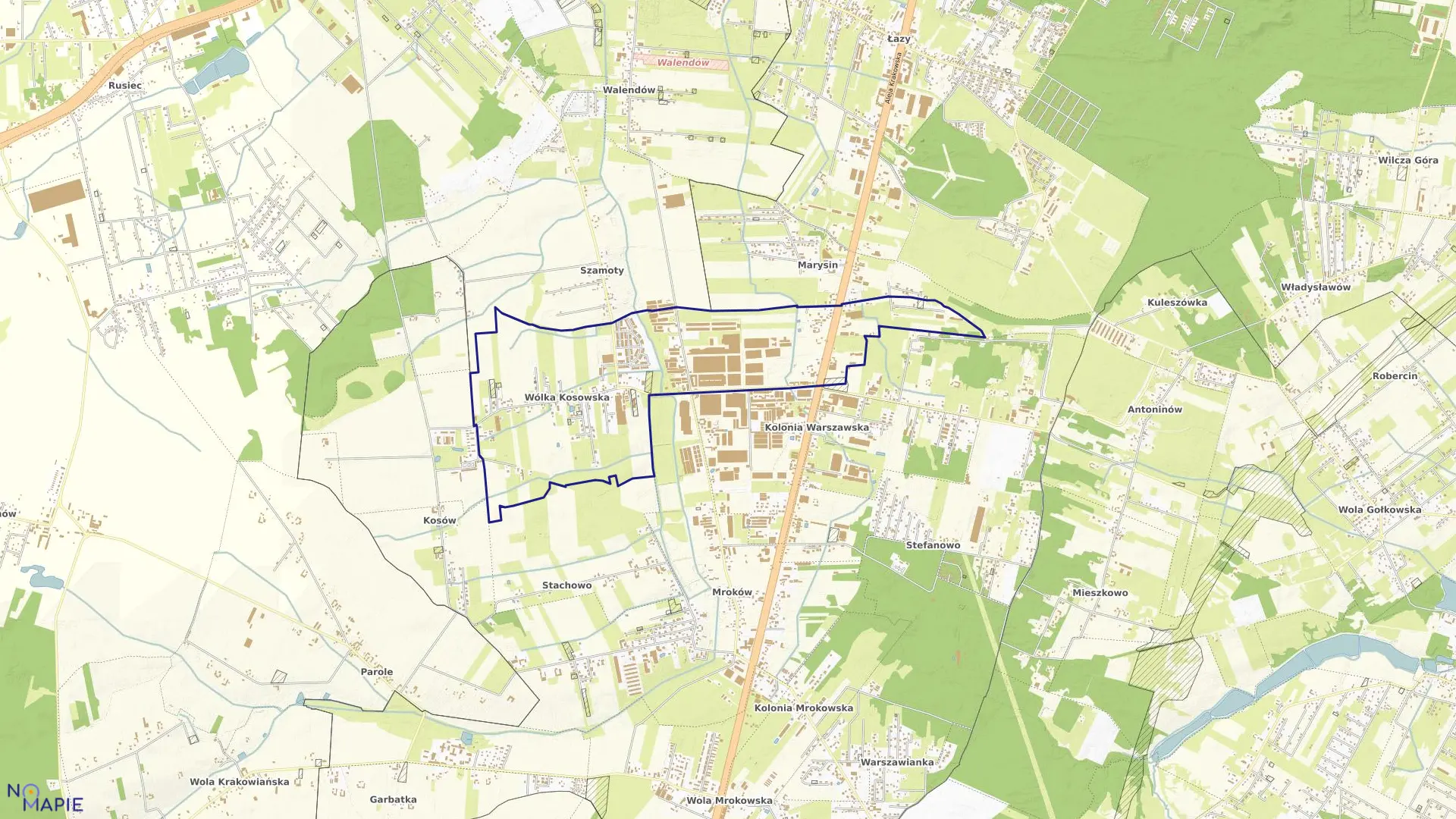 Mapa obrębu WÓLKA KOSOWSKA w gminie Lesznowola